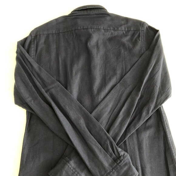 Zara Man Relaxed Fit Casual Lg Slv Button Down Cotton Oxford Shirt Navy Sz S NWT - Picture 6 of 13